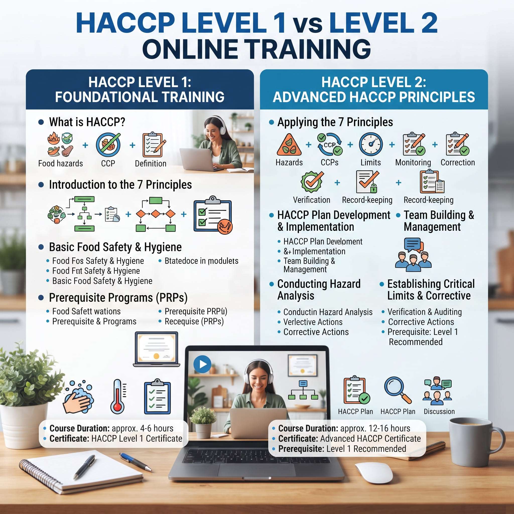 HACCP Level 1 and Level 2 Online: What’s the Difference?